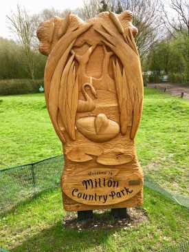 Milton country Park wooden sign